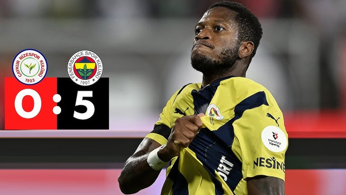 Fred lần đầu trong sự nghiệp lập hat-trick khi Fenerbahce đánh bại Rizespor với tỷ số 5-0